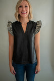 The Brynlee Flutter Sleeve Top