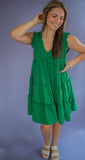 The Tampa Tiered Dress (Green)