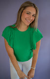 The Tommy Ribbed Top (Kelly Green)