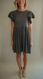 The Brenda Ribbed Knit Dress (Charcoal)