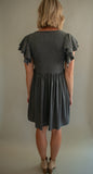 The Brenda Ribbed Knit Dress (Charcoal)
