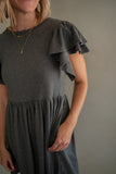 The Brenda Ribbed Knit Dress (Charcoal)