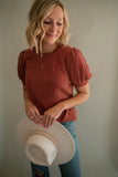 The Durham Ribbed Top (Rust)