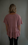 The Fresno Ribbed Top (Mauve)