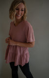 The Fresno Ribbed Top (Mauve)
