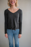 The Mcray Ribbed Top (Charcoal)