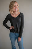 The Mcray Ribbed Top (Charcoal)