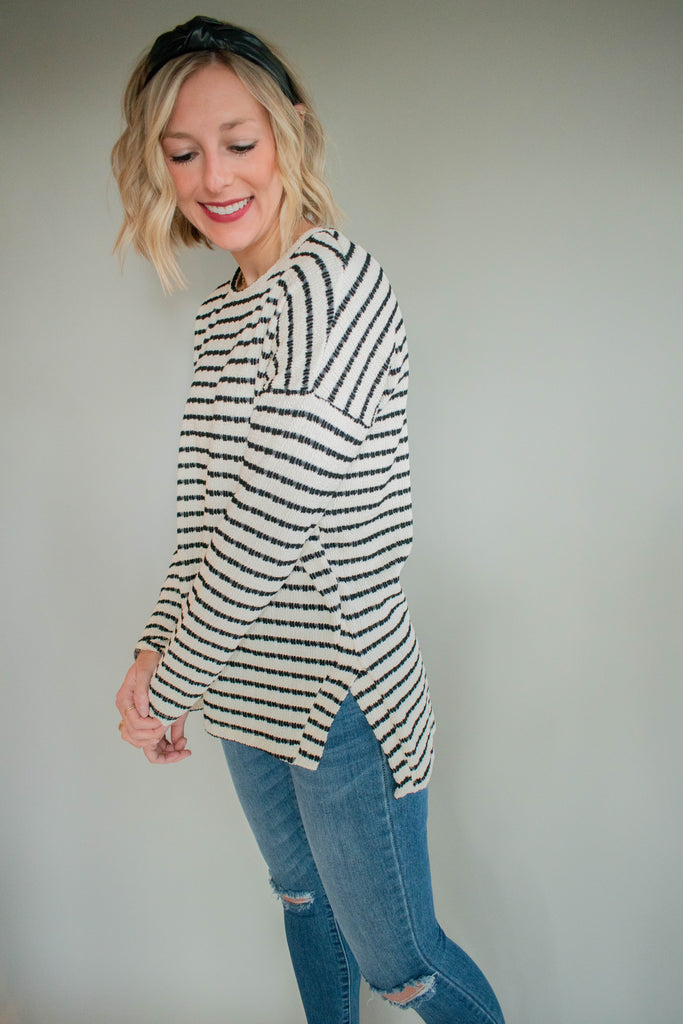 The Selah Textured Striped Sweater