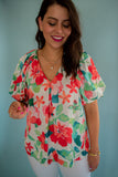The Sarasota Floral Top