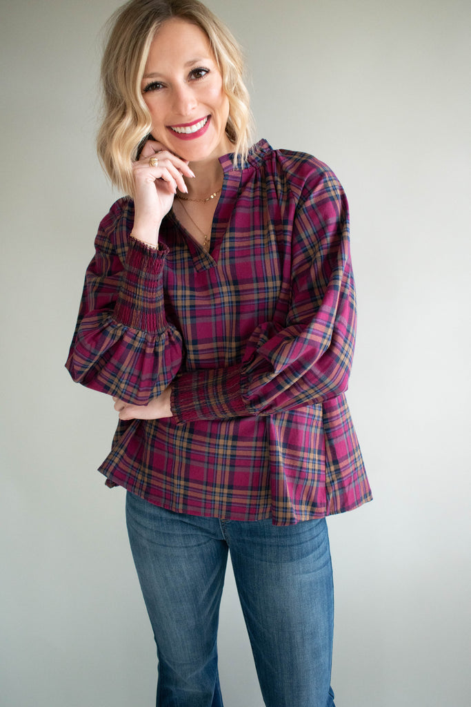 The Cathy Plaid Top