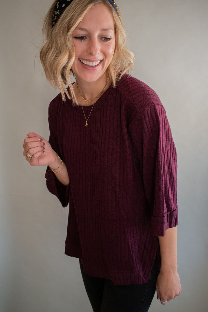 The Shelton Ribbed Sweater Top
