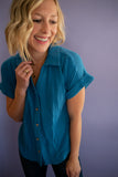 The Farris Gauze Top (Blue)