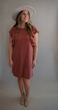 The Robison Ribbed Dress (Rust)