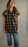 The Jefferson Plaid Button Top