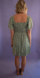 The Iris Smocked Dress (Green)