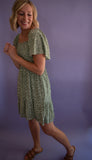 The Iris Smocked Dress (Green)