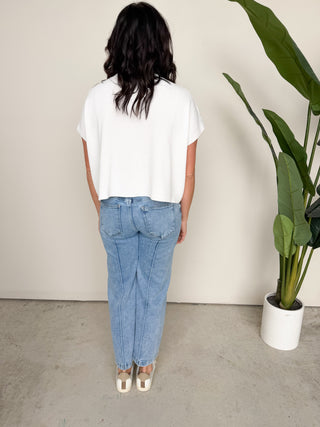 The Ashlyn Ribbed Top (Ivory)