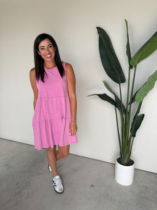 The Bayview Tiered Dress (Pink)