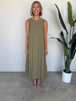 The Teller Striped Maxi (Olive)