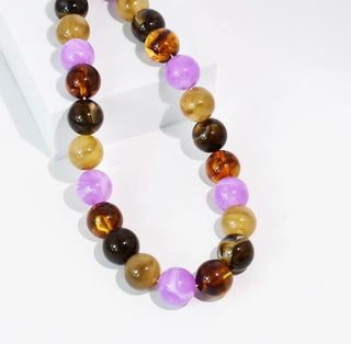 Treasure Jewels Purple+Amber Necklace