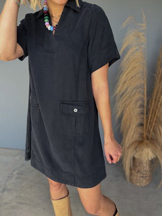 The Scout Denim Dress (Black)