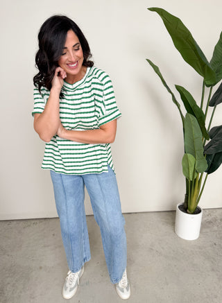 The Jodee Striped Top (Green)
