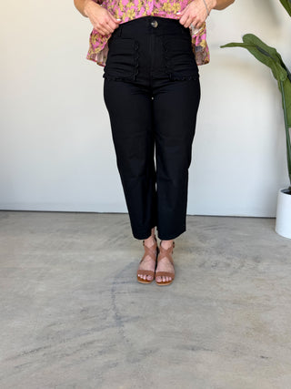 The Alma Scalloped Pants (Black)