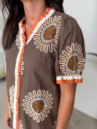 The Annabelle Embroidered Top