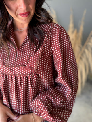 The Julie Polkadot Top (Rust)
