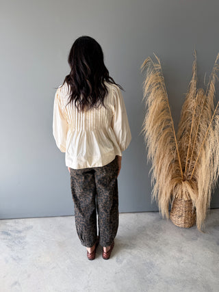 The Krysten Pleated Top (Cream)