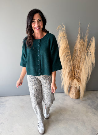 The Hennessy Button Sweater (Forest)