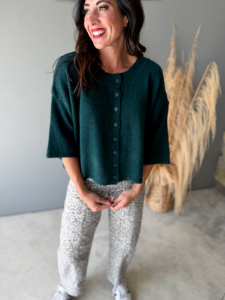 The Hennessy Button Sweater (Forest)