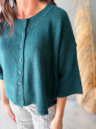 The Hennessy Button Sweater (Forest)
