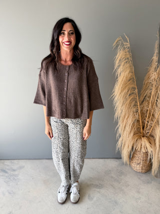 The Hennessy Button Sweater (Mocha)