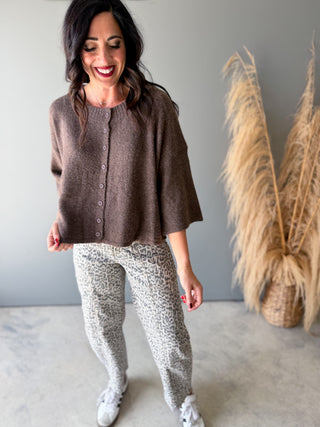 The Hennessy Button Sweater (Mocha)