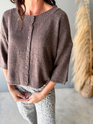 The Hennessy Button Sweater (Mocha)