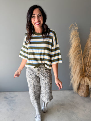 The Bonnie Knit Top (Olive)