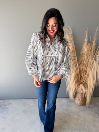 The Julie Polkadot Top (White)