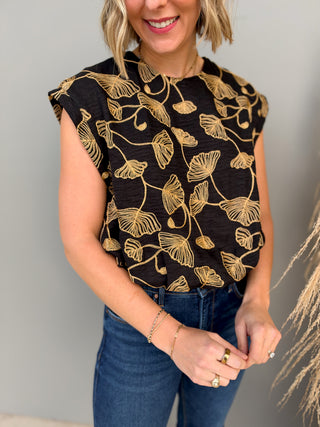 The Hale Gold Stitch Top
