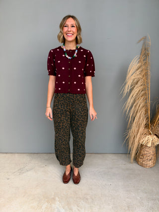 The Kim Polkadot Sweater (Wine)