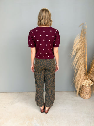 The Kim Polkadot Sweater (Wine)