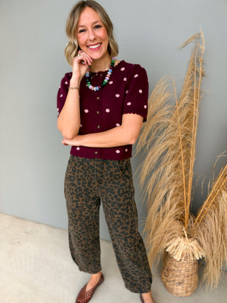 The Kim Polkadot Sweater (Wine)
