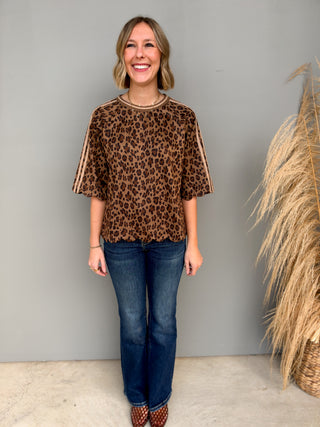 The Nash Leopard Suede Top