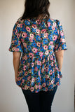 The Poppy Peplum Top (Blue)