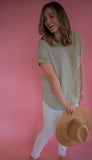 The Pier Striped Top (Olive)