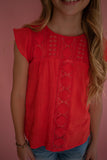 The Leila Eyelet Top (Tween)