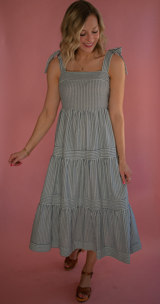 The Felicity Striped Dress (Navy)
